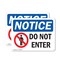 Signmission Do Not Enter OSHA Notice Sign, Plastic, 10in W x 7in L, 2PK OS-2PACK-NS-P-710-L-15437 - alternate 1